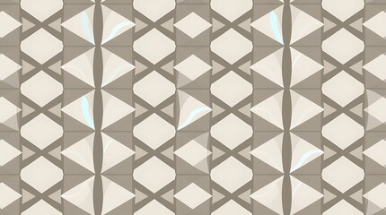 Beige and Cream Geometric Pattern: Abstract seamless pattern design featuring beige and cream geometric shapes, ideal for backgrounds, textiles, and various design projects.  