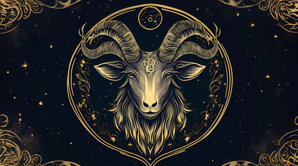 Zodiac sign capricorn. Eclipticae. Illustration