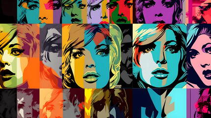 Pop art collage with lady