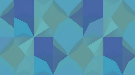 Obraz premium Abstract Geometric Pattern: A mesmerizing pattern of interlocked geometric shapes in shades of blue and green creates a visual symphony of color and form.