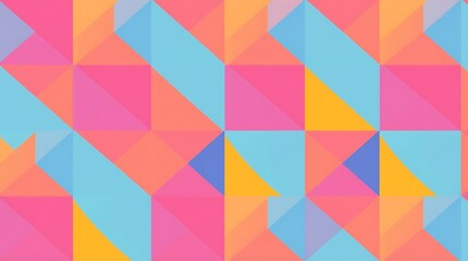 Geometric Abstract: A vibrant, colorful abstract pattern with geometric shapes, perfect for modern design projects. The pattern creates a sense of movement and energy.  