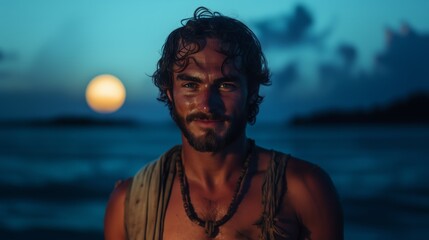 Castaway from 1769 , handsome man