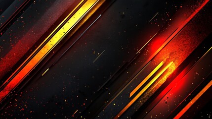 Abstract red and gold diagonal lines on black background
