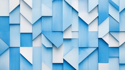 Fototapeta premium Stunningly Rendered Abstract Blue and White Geometric 3D Illustration. AI Generated