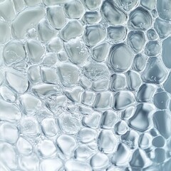 The image is a close up of a piece of glass with a pattern of small bubbles
