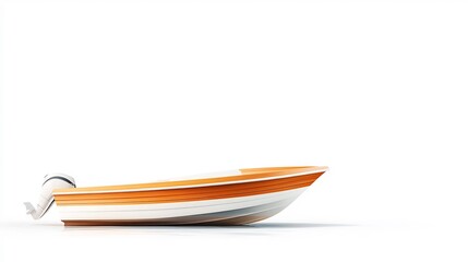 Fototapeta premium Striking 3D Render of a Small, Stylish Boat Against a Pristine White Background. AI Generated
