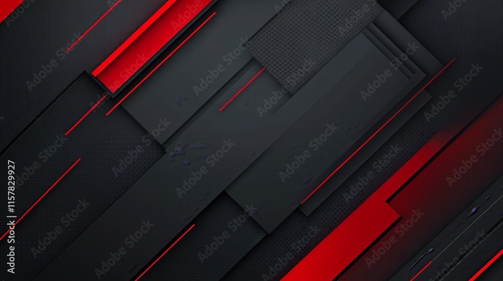 Aufkleber abstract red and black geometric background