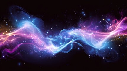 Abstract cosmic nebula, swirling vibrant colors.
