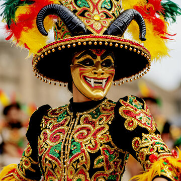 Typical Dancer of Diablada at Oruro Carnival in Bolivia
