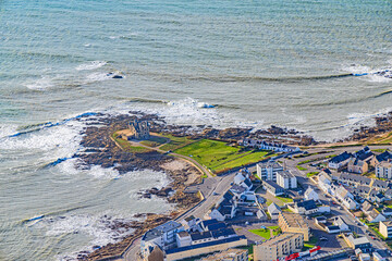 Gulf of Morbihan in French Brittany on atlantic ocean from aerial view