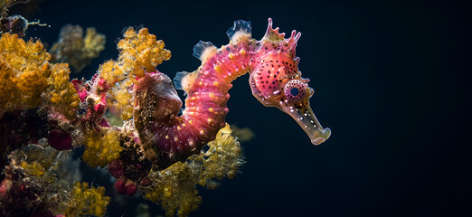 Fototapeta premium marine life, seahorse, sea, ocean, animal.