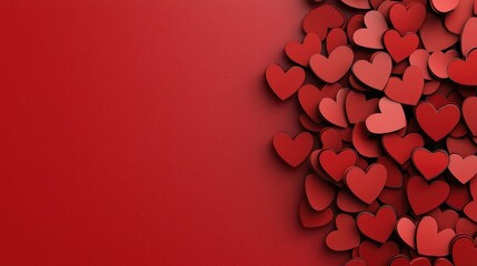 Valentine's day celebration with red heart decorations studio digital art romantic close-up love theme