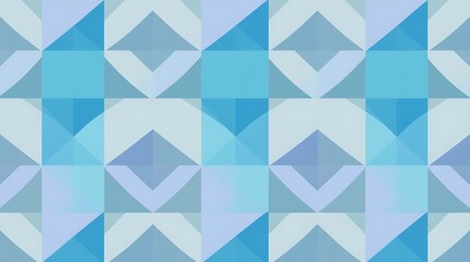 Fototapeta premium Abstract Geometric Pattern: A captivating abstract pattern featuring a geometric design composed of blue and light blue triangles and squares.