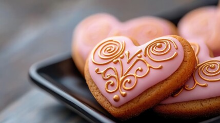 Baking heart-shaped cookies home kitchen food photography cozy atmosphere close-up sweet treats