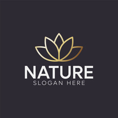 Lotus flower. Contour vector illustration for packaging, corporate identity, labels, postcards, invitations.	
