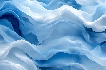 Obraz premium Abstract Blue Fabric Waves Gentle Texture Flowing
