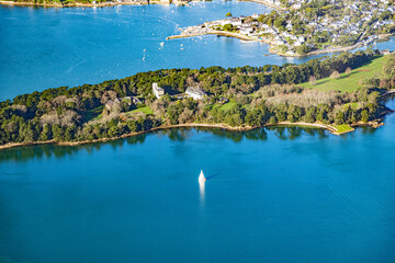 Gulf of Morbihan in French Brittany on atlantic ocean from aerial view © Olivier