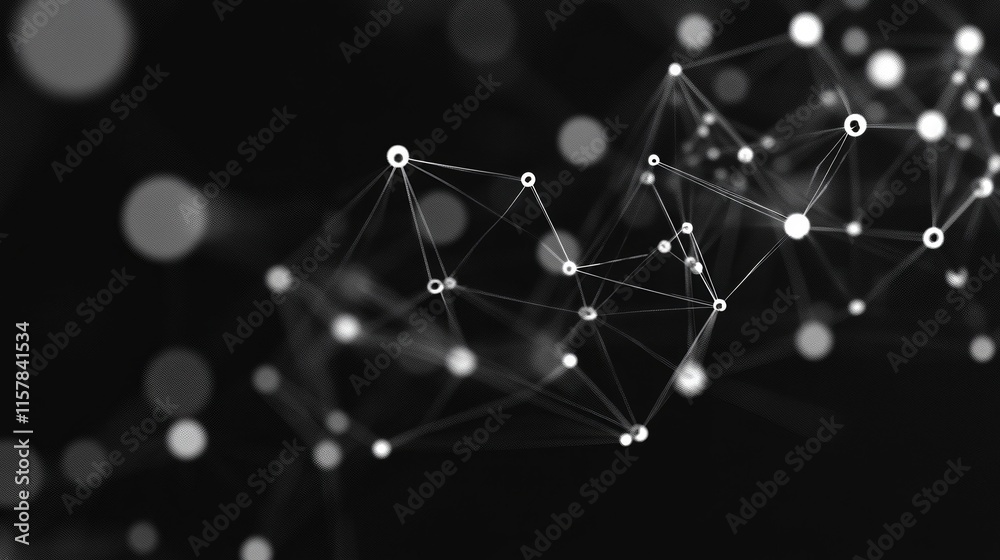 Wall mural abstract network connection, digital data flow, technology background