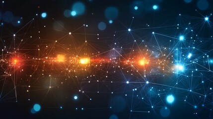 Abstract background of glowing network connections