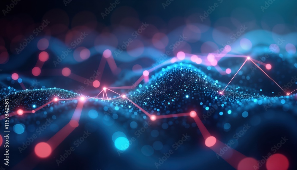 Poster futuristic tech network concept. abstract data flow. high speed digital connections. modern communic