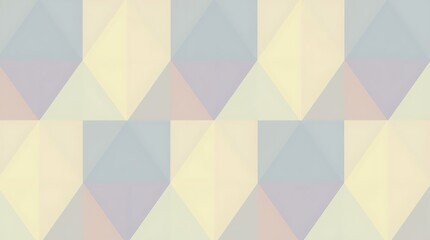 Obraz premium Pastel Geometric Pattern: Abstract background with soft, muted pastel colors forming a repeating geometric pattern of triangles and rectangles.