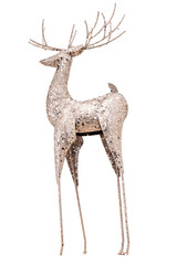 Glittering Deer Sculpture on Isolated White