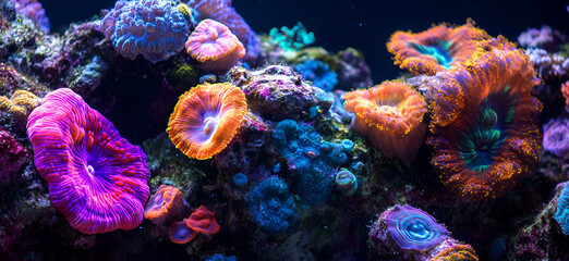 Beautiful corals, marine animals.