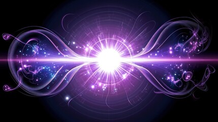 Cosmic Energy Burst: A Vibrant Display of Purple Nebula and Stellar Flare