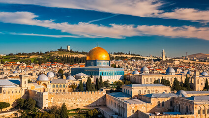 Obraz premium stunning panorama of Jerusalem Israel summer sunny day