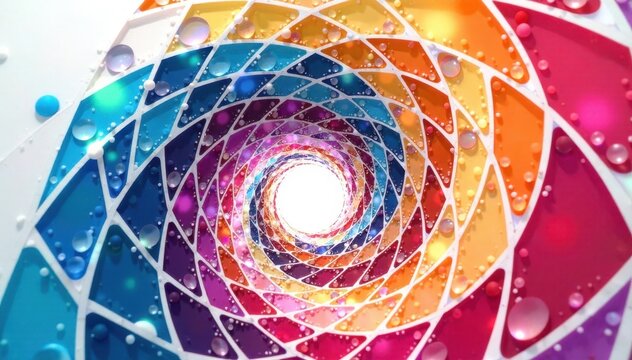 Geometric spiral pattern on white abstract background, art, background