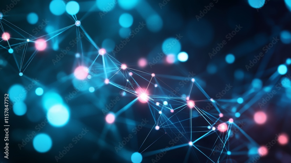 Leinwandbilder abstract network connection background. digital technology concept.