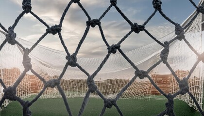 Naklejka premium Seamless Soccer Goal Mesh Texture with Fishnet Pattern Black Rope Design for Sports Backgrounds and Creative Projects