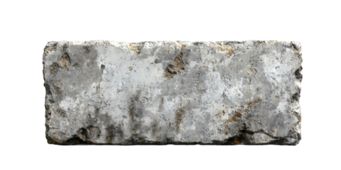 Rough Textured Concrete Block on Isolated Background Isolated on transparent background