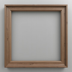 Empty brown wooden frame on transparent backgrounds 