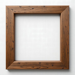 Empty brown wooden frame on transparent backgrounds 