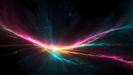 Fototapeta premium A futuristic abstract plasma beam illustration showcasing vivid streaks of bright pink, cyan, and gold