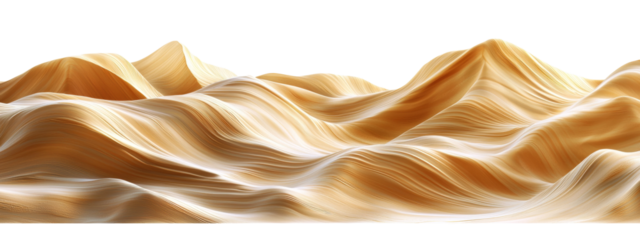 Abstract Waves of Light Brown Tones Isolated on transparent background