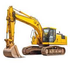 Powerful Yellow Excavator  Heavy Construction Machinery  Digger  Earthmoving Equipment