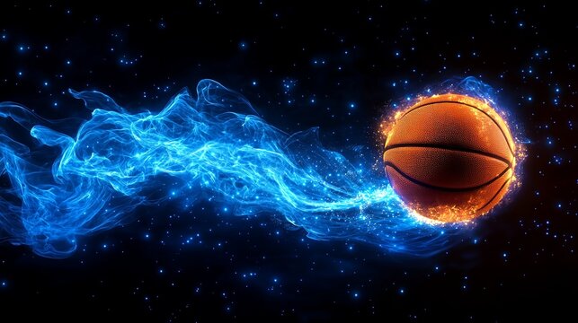 The Basketball in Flight with Fire and Ice.
