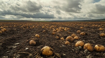 Obraz premium potato cultivation above ground