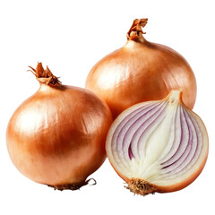 onions on white background