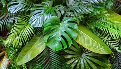 Vibrant Tropical Foliage Plant Bush Featuring Monstera, Palm Leaves, Calathea, Cordyline, and Hawaiian Ti Plant for Lush Indoor and Outdoor Decor Inspiration