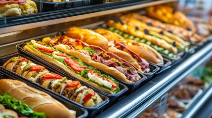 Modern Food Display with High Contrast Lighting