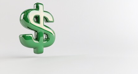 Obraz premium A shiny green dollar sign symbolizing wealth and finance.