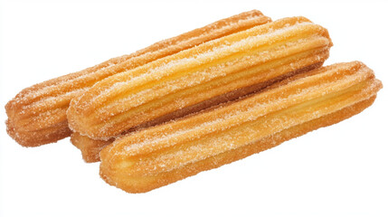 Churros, mexican food, on white background.