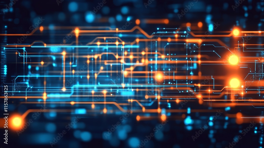 Aufkleber abstract digital network technology background