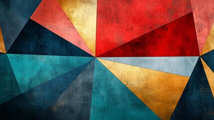 geometric shapes and colors.