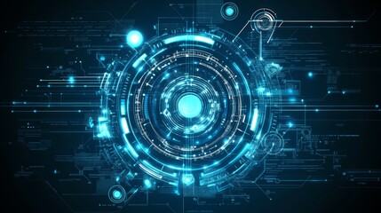 Obraz premium Futuristic technology background. Abstract digital circle design.