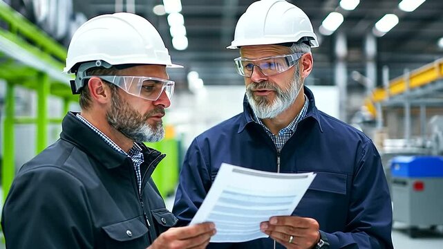 Engineers Analyzing Collaborative Robot in Modern Factory