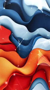 Colorful Background. 3D rendering of abstract shapes in red, orange, and blue colors, with smooth curves and a light background, suitable as a wallpaper for an iPhone. Generate AI.